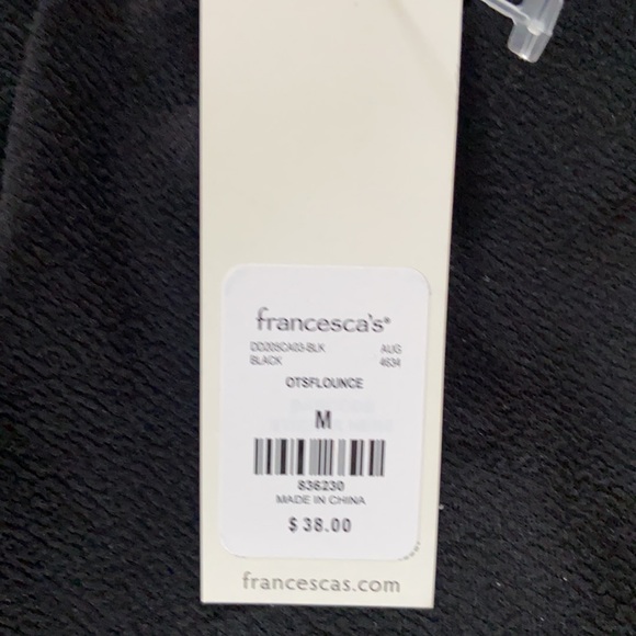NEW Francesca's black Off Shoulder Mini Dress MED - Picture 4 of 7